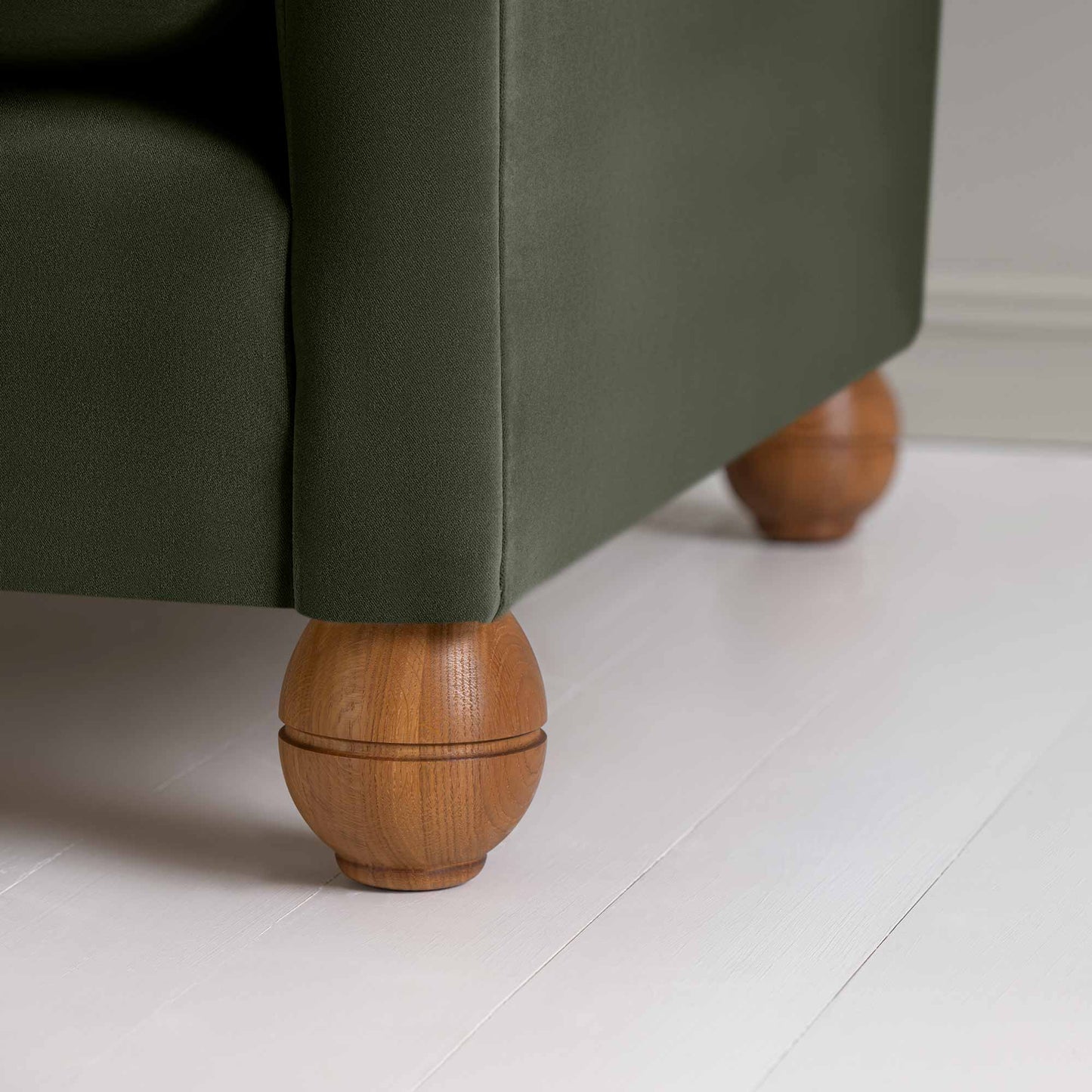 Idler 2 Seater Sofa in Intelligent Velvet Seaweed - Nicola Harding