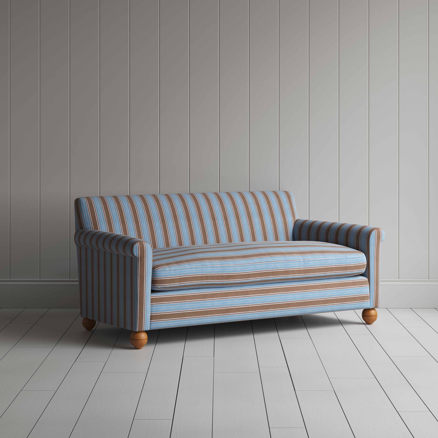 Idler 3 Seater Sofa in Regatta Cotton, Blue