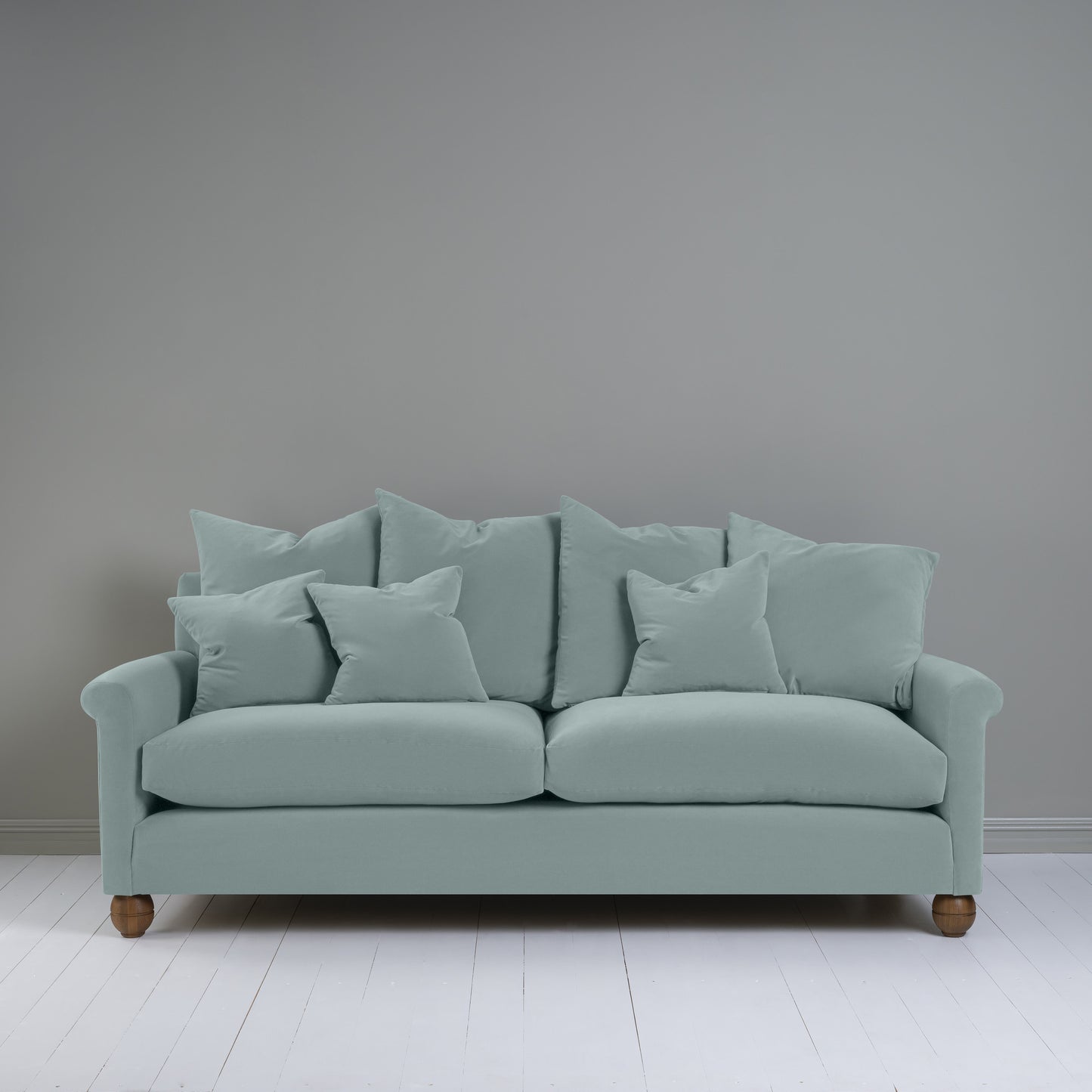 Idler 4 seater sofa in Intelligent Velvet Mineral With Cushions - NiX