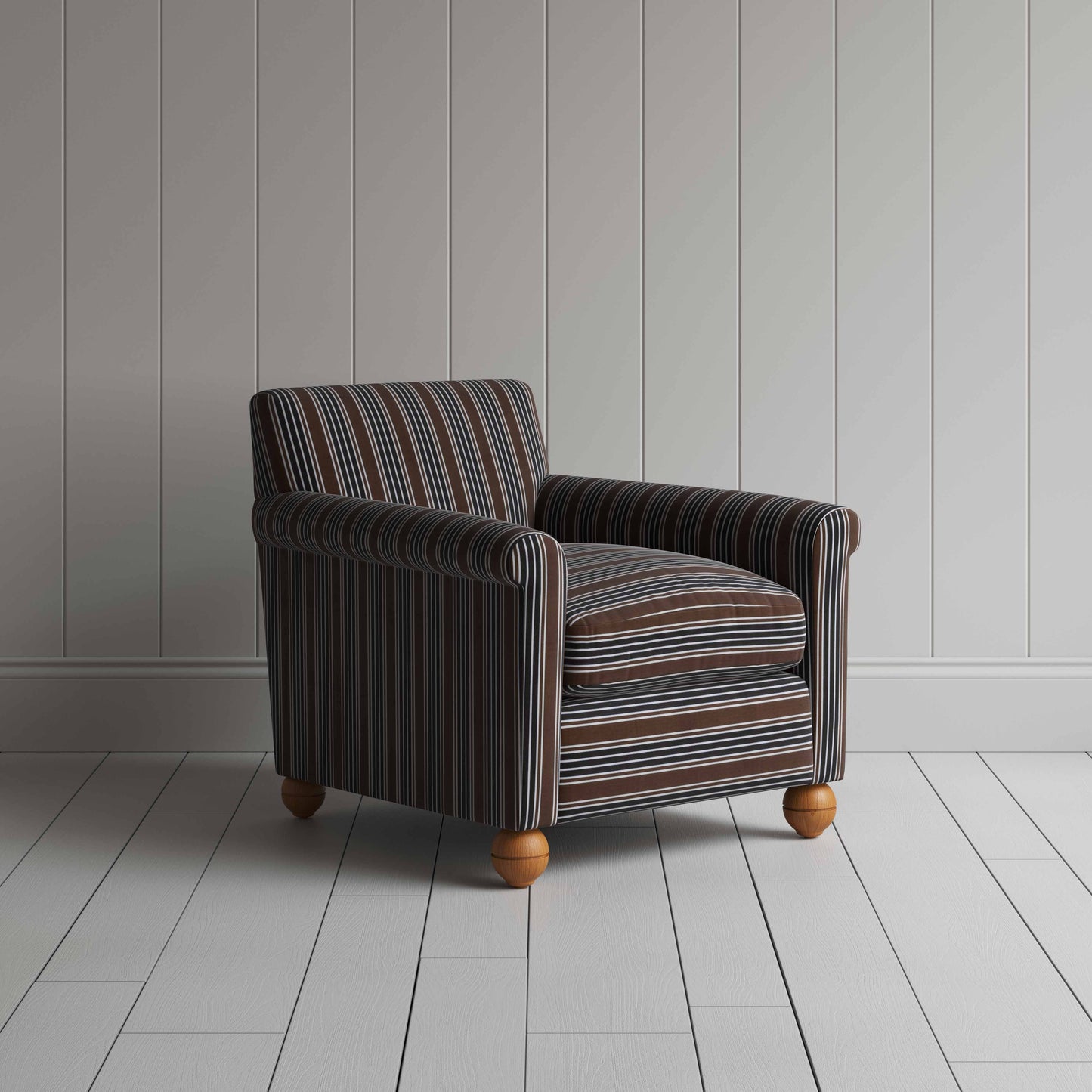 Idler Armchair in Regatta Cotton, Charcoal