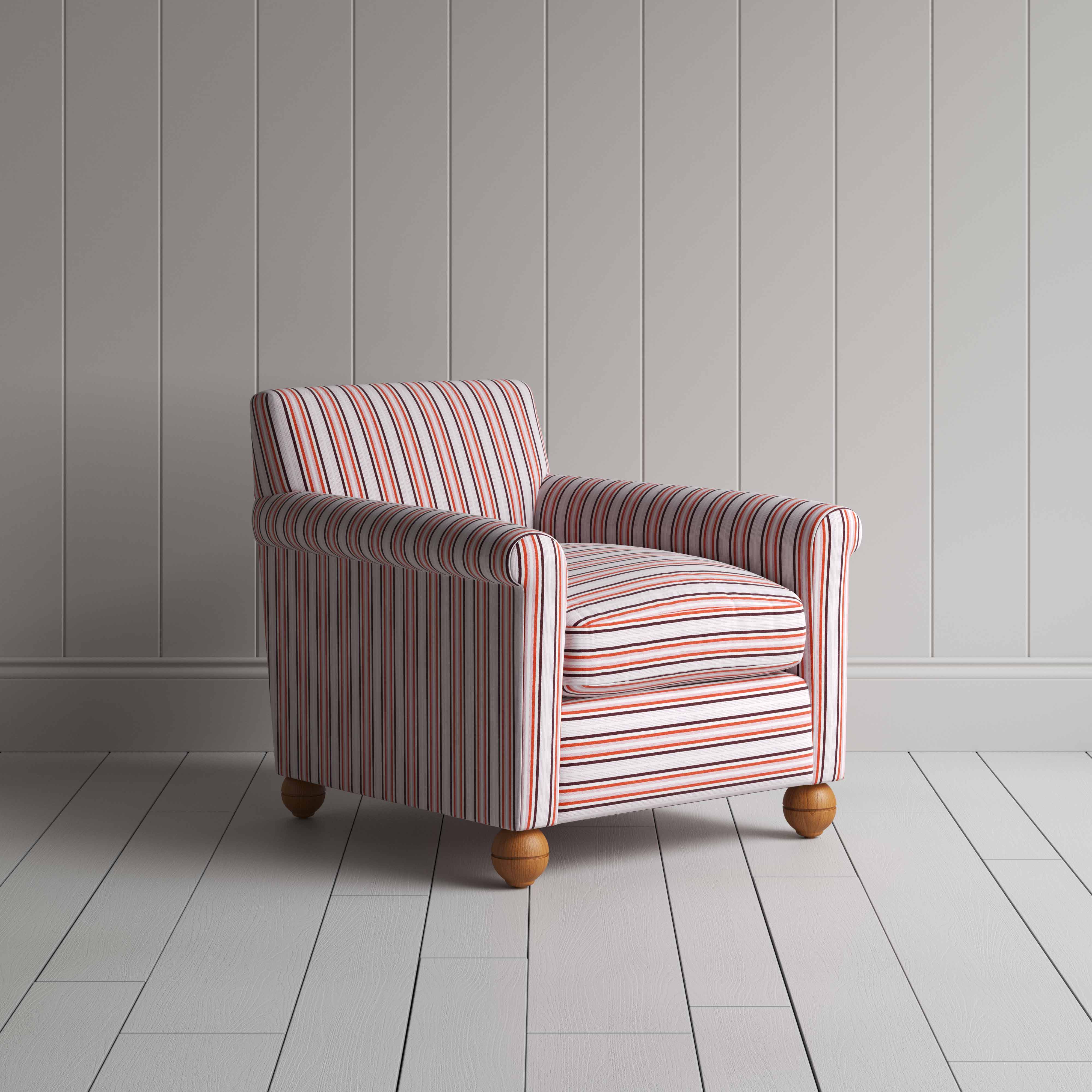  Idler Armchair in Slow Lane Cotton Linen, Berry 