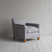image of Idler Armchair in Ticking Cotton, Blue Brown