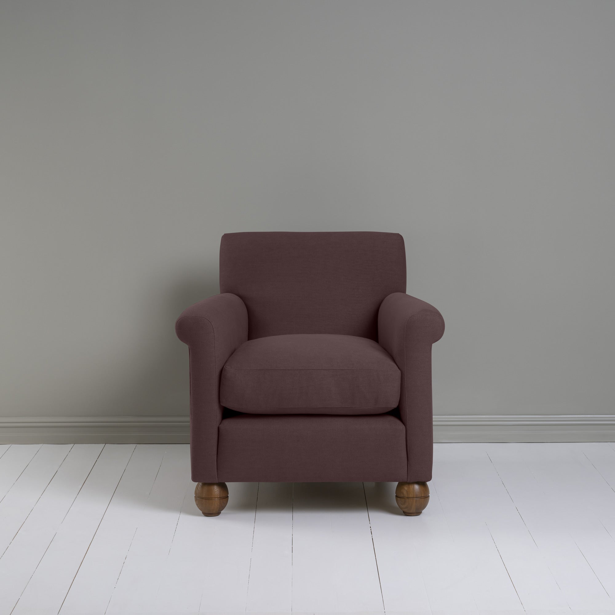  Idler Armchair in Laidback Linen Damson 