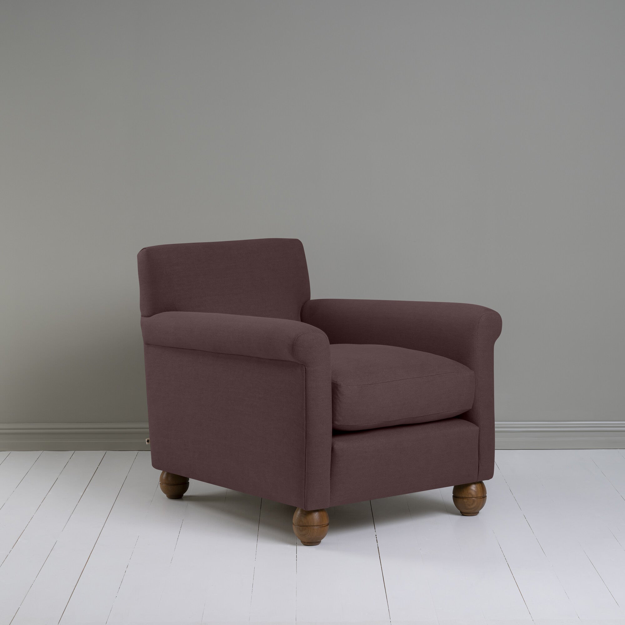  Idler Armchair in Laidback Linen Damson 