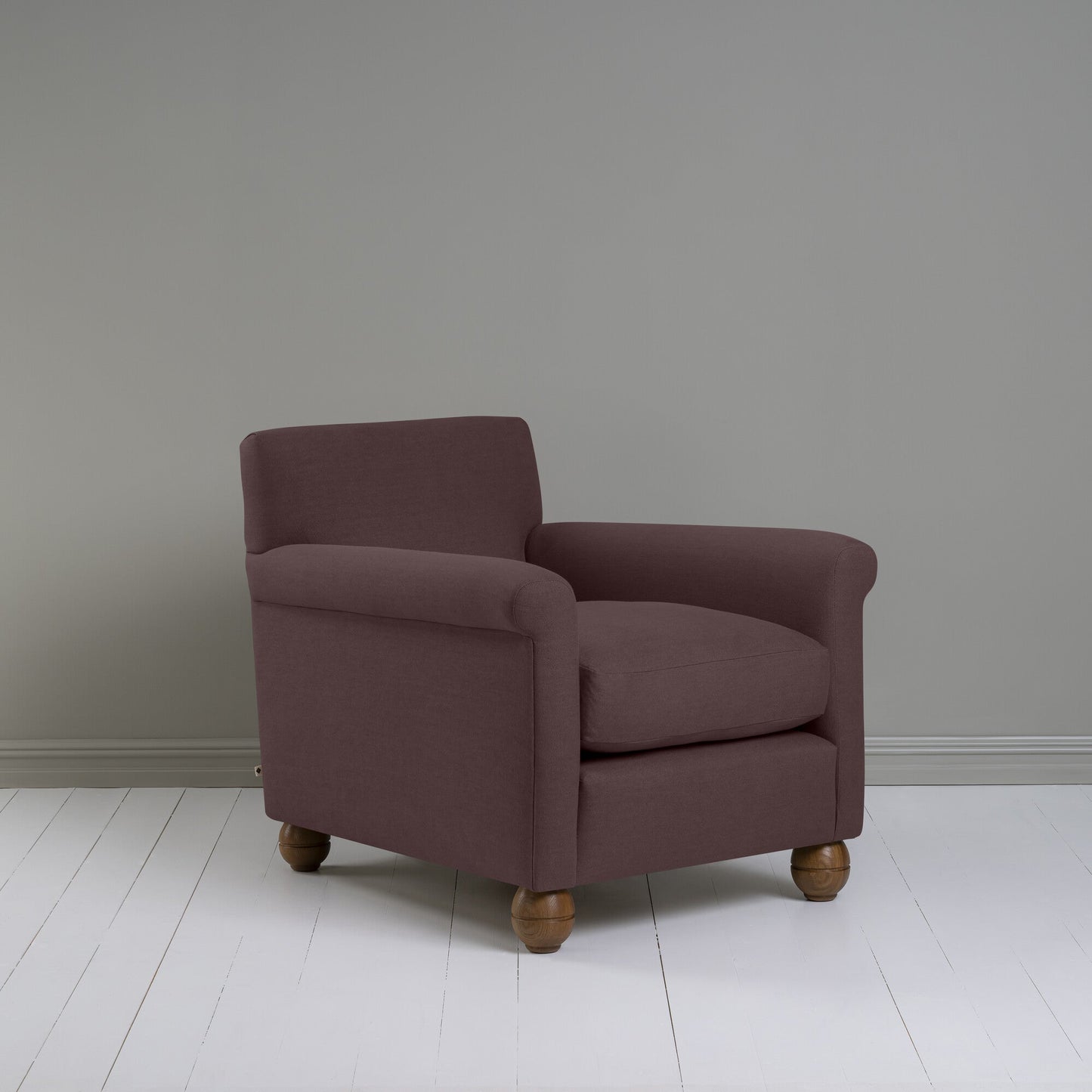 Idler Armchair in Laidback Linen Damson - By NiX