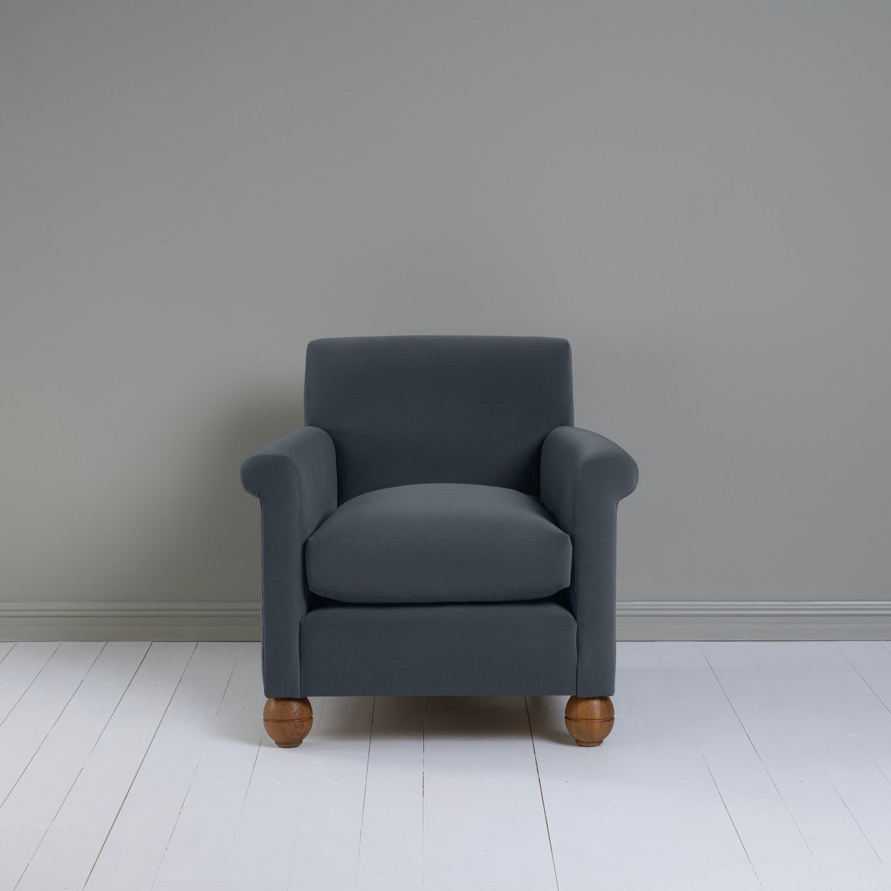  Idler Armchair in Intelligent Velvet Mercury - Nicola Harding 