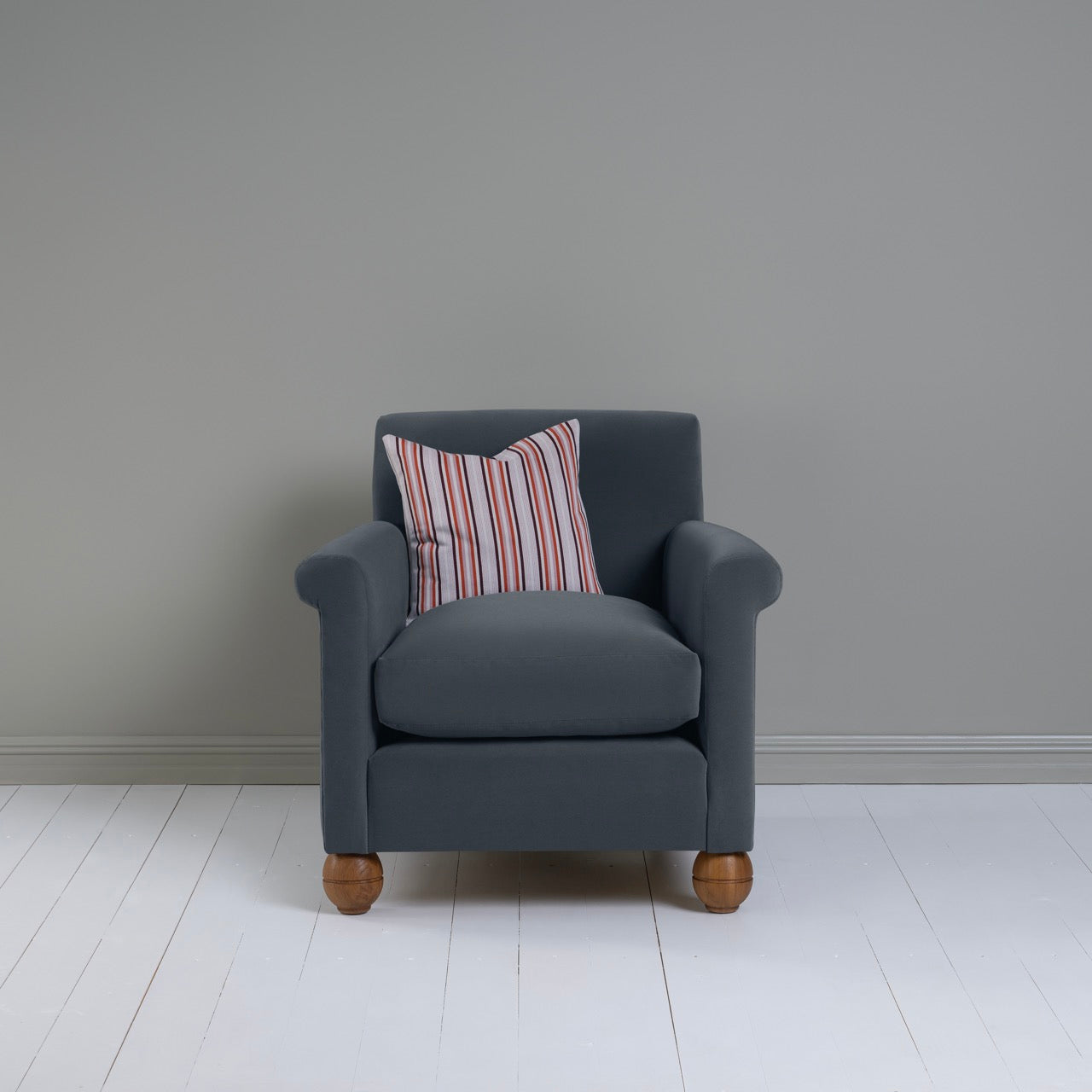  Idler Armchair in Intelligent Velvet Mercury - Nicola Harding 