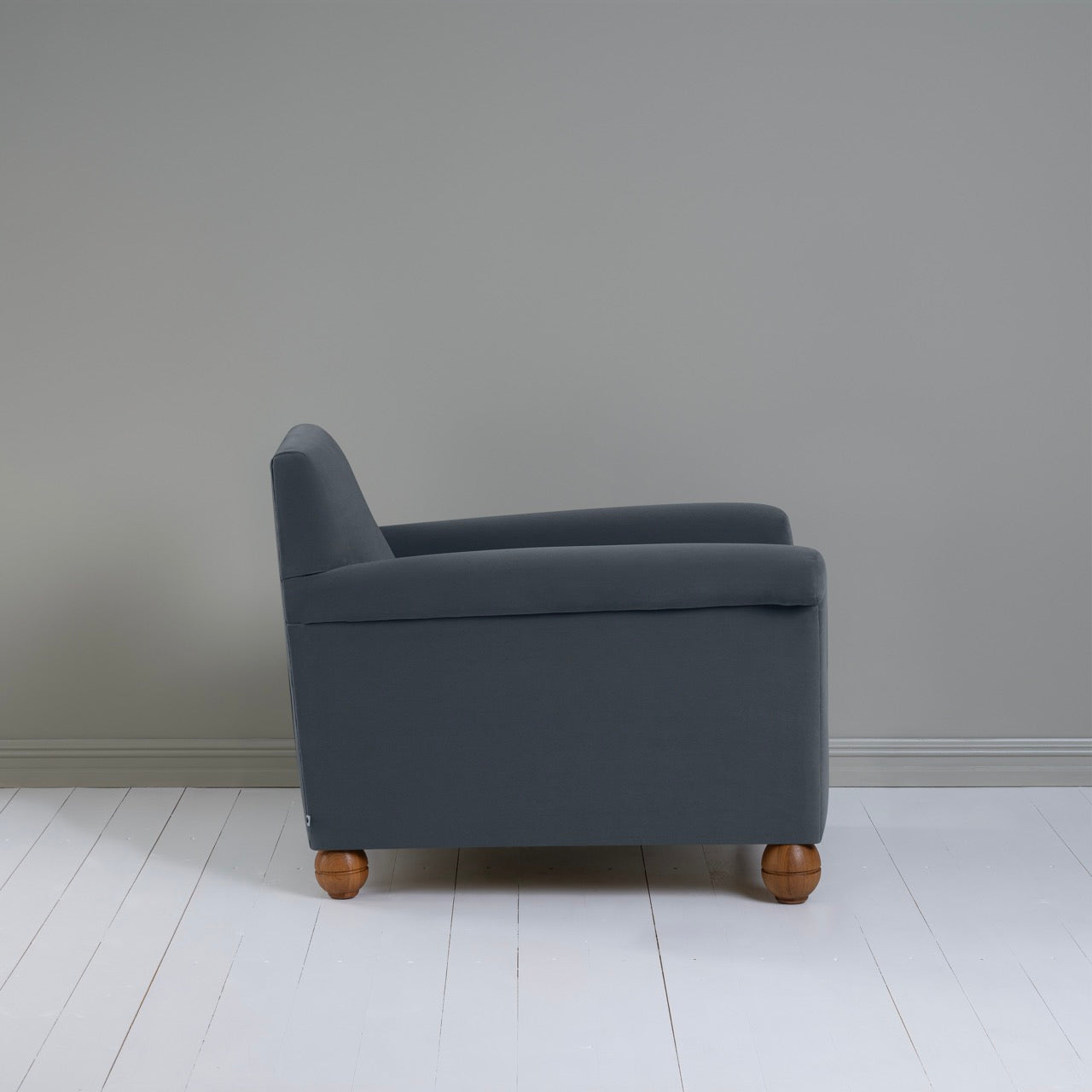  Idler Armchair in Intelligent Velvet Mercury - Nicola Harding 