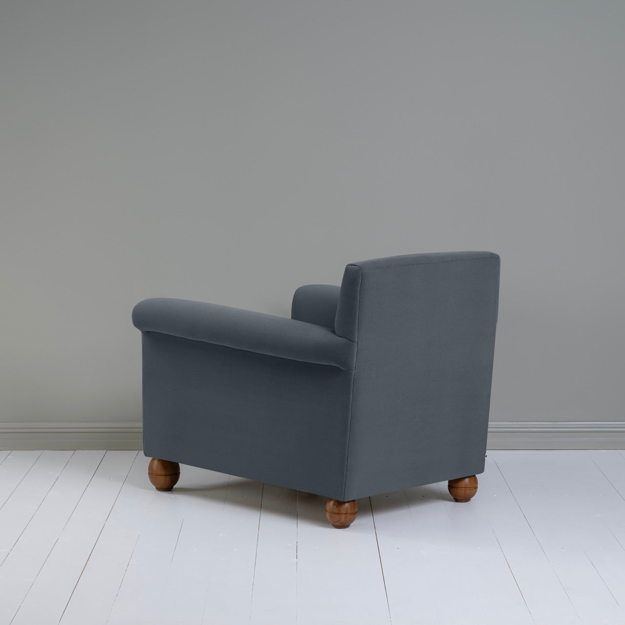  Idler Armchair in Intelligent Velvet Mercury - Nicola Harding 