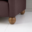  Idler Armchair in Laidback Linen Damson With Round Wooden Foot - By NiX 