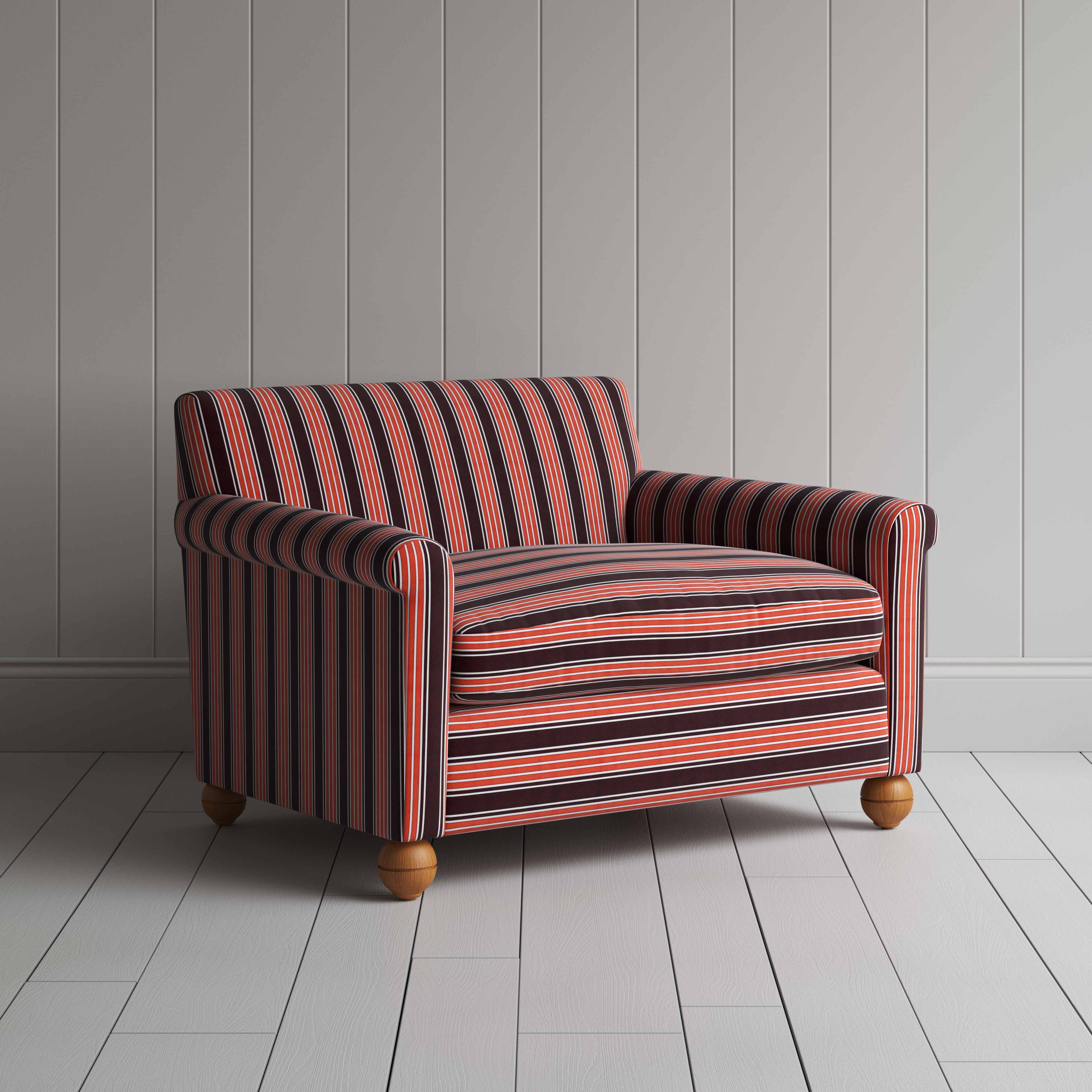  Idler Love Seat in Regatta Cotton, Flame 