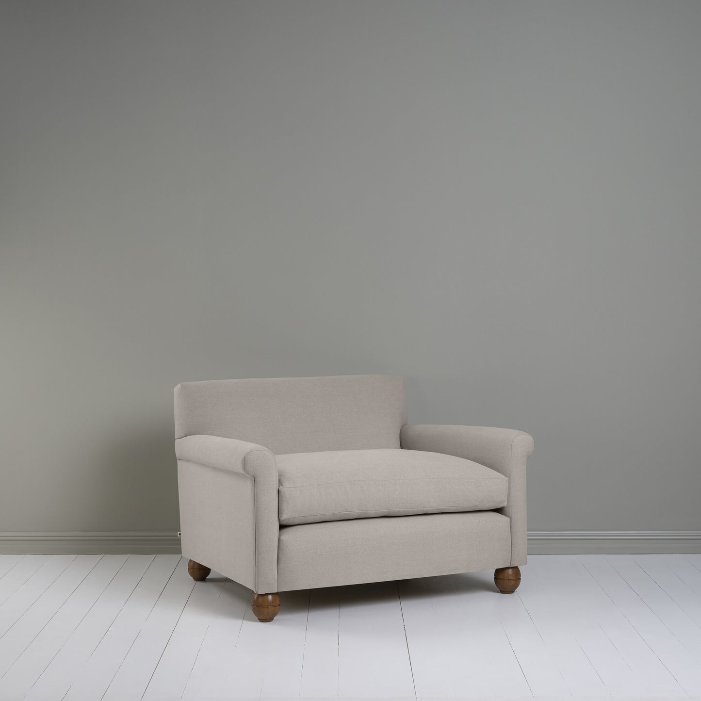 Idler Love Seat in Laidback Linen Pearl Grey