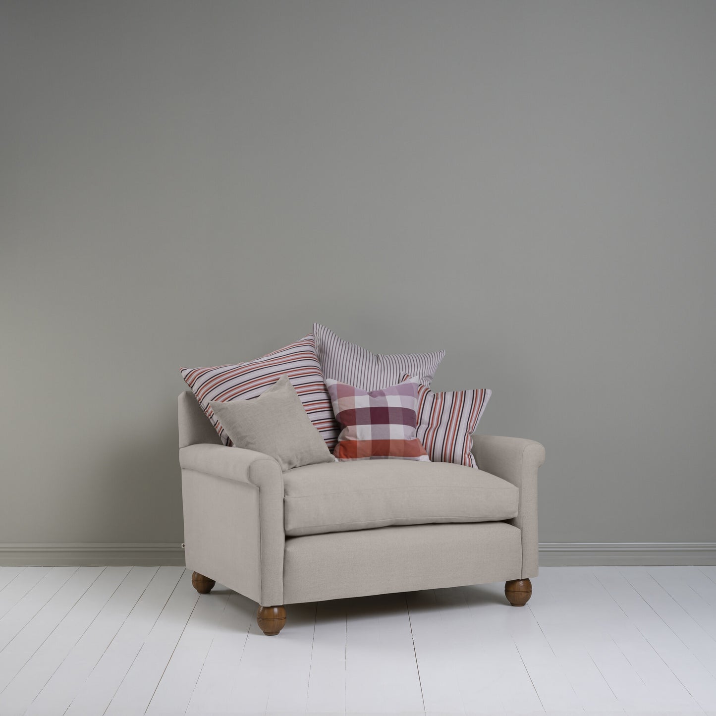 Idler Love Seat in Laidback Linen Pearl Grey