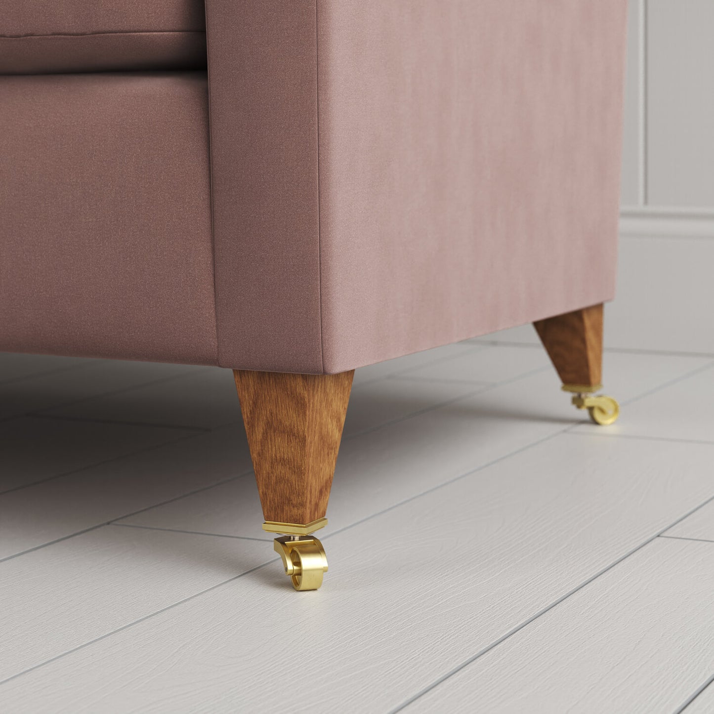 Idler Armchair in Intelligent Velvet Dusky Pink