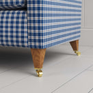 Idler 4 Seater Sofa in Well Plaid Cotton, Blue Brown