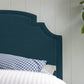 Seventh Heaven Upholstered Bed in Intelligent Velvet Aegean with Ruffled Valance head design.