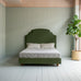 image of Seventh Heaven Upholstered Bed in Intelligent Velvet Juniper without Valance