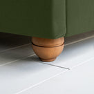  Seventh Heaven Upholstered Bed in Intelligent Velvet Juniper without Valance round wooden Foot. 