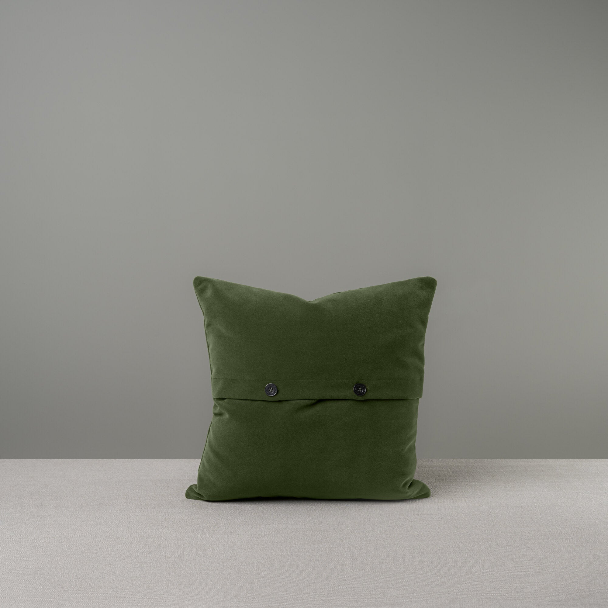  Medium Square Kip Cushion in Intelligent Velvet, Juniper With 2 Black Buttons 