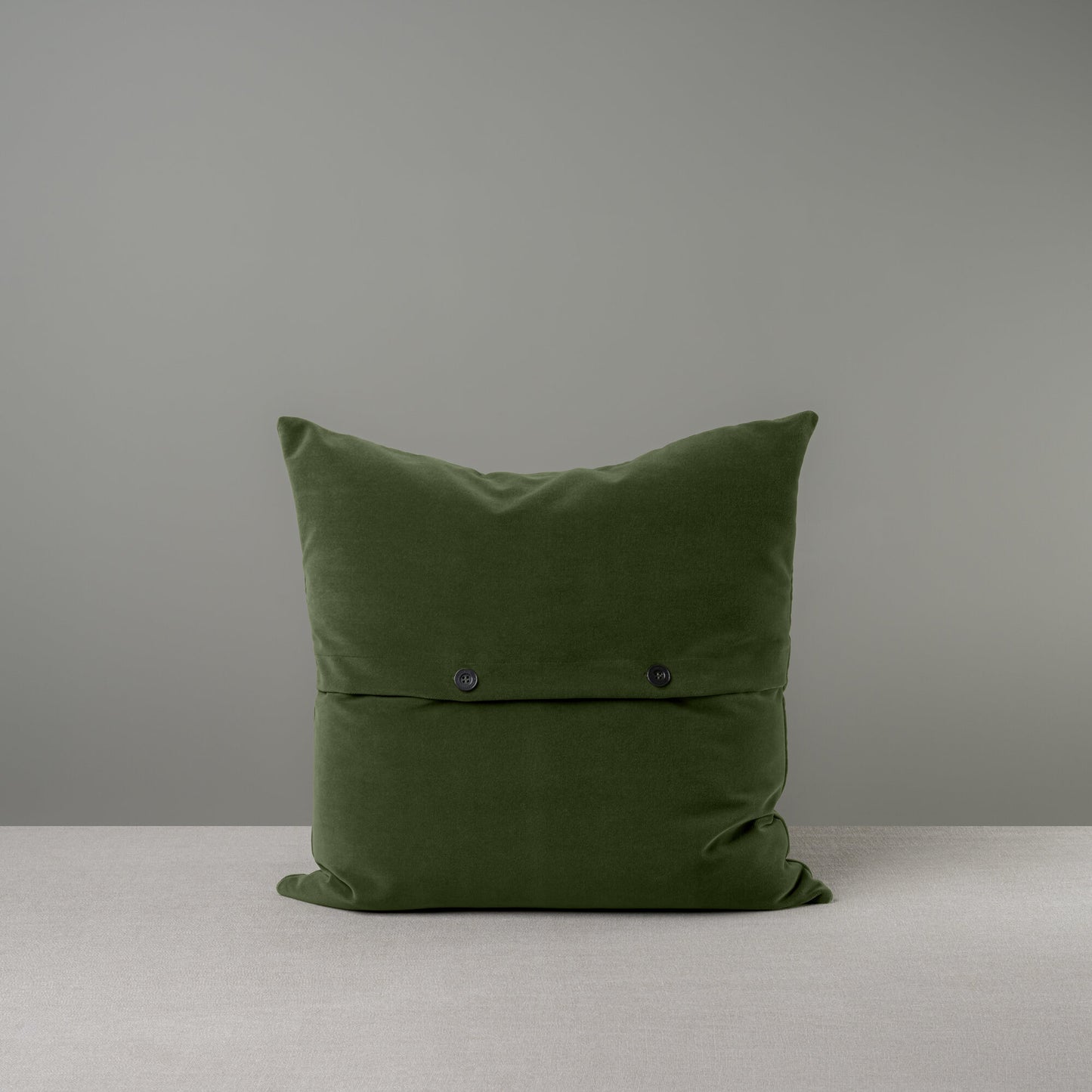 Square Kip Cushion in Intelligent Velvet, Juniper