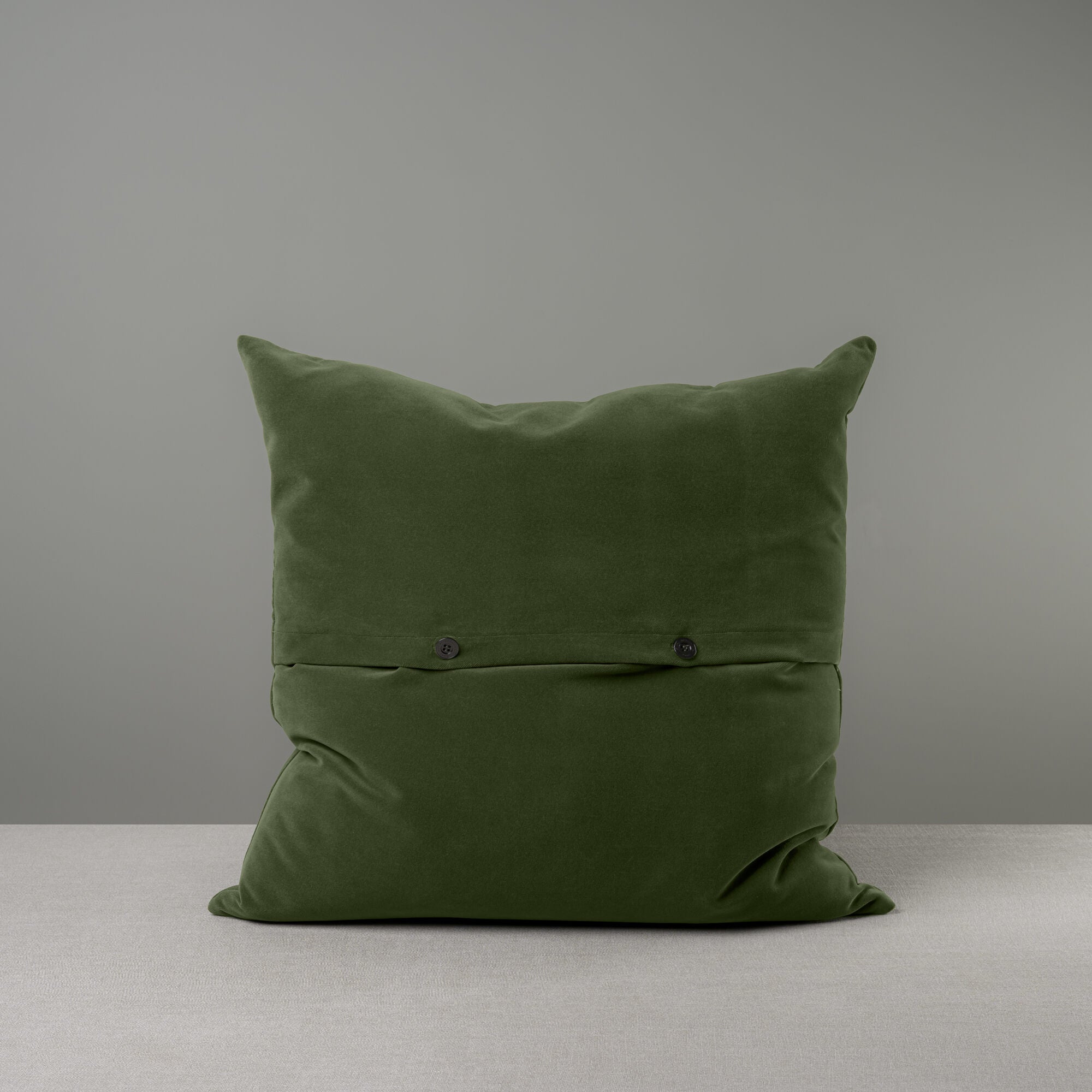  Extra Large Square Kip Cushion in Intelligent Velvet, Juniper With 2 Black buttons 