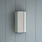 Stitch In Time Wall Light in Soft White with Peacock Blue Trim & Stitching By NiX