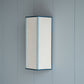 Stitch In Time Wall Light in Soft White with Peacock Blue Trim & Stitching, Side View - By NiX