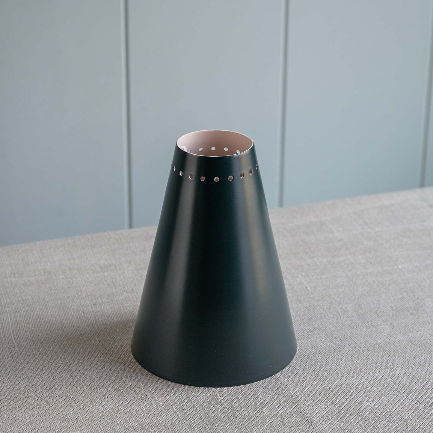 Top View of Broadway Metal Shade, Green & Blush