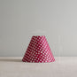  Measurements in 'cm' Ditsy Classic Empire Lamp Shade in Dotty Maroon, Height is 16cm Top-Width is 7cm and Bottom Width is 22cm - Nicola Harding 