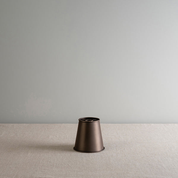 Focused empire lampshade in waxed brass with rolled edge