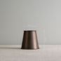  Measurements of Focused Empire Lamp Shade in Waxed Brass with Rolled Edge, in 'cm', Height is 14cm Top Width is 8cm and Bottom Width is 14cm - Nicola Harding 