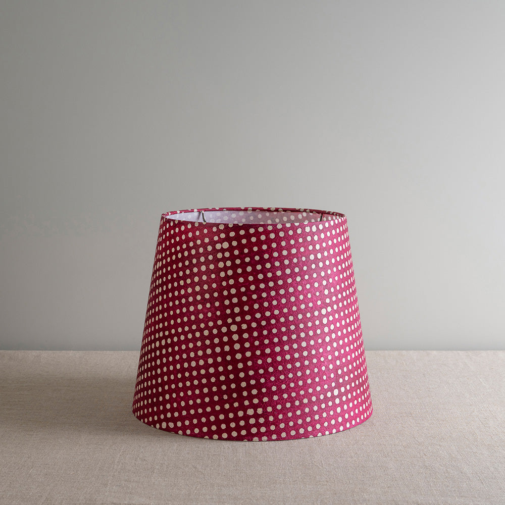 image of Humbug Straight Empire Batik Paper Lamp Shade in Dotty Maroon