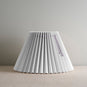  Sunburst Concertina Natural Pleat Lamp Shade with Mauve Cord Hanging - By NiX 