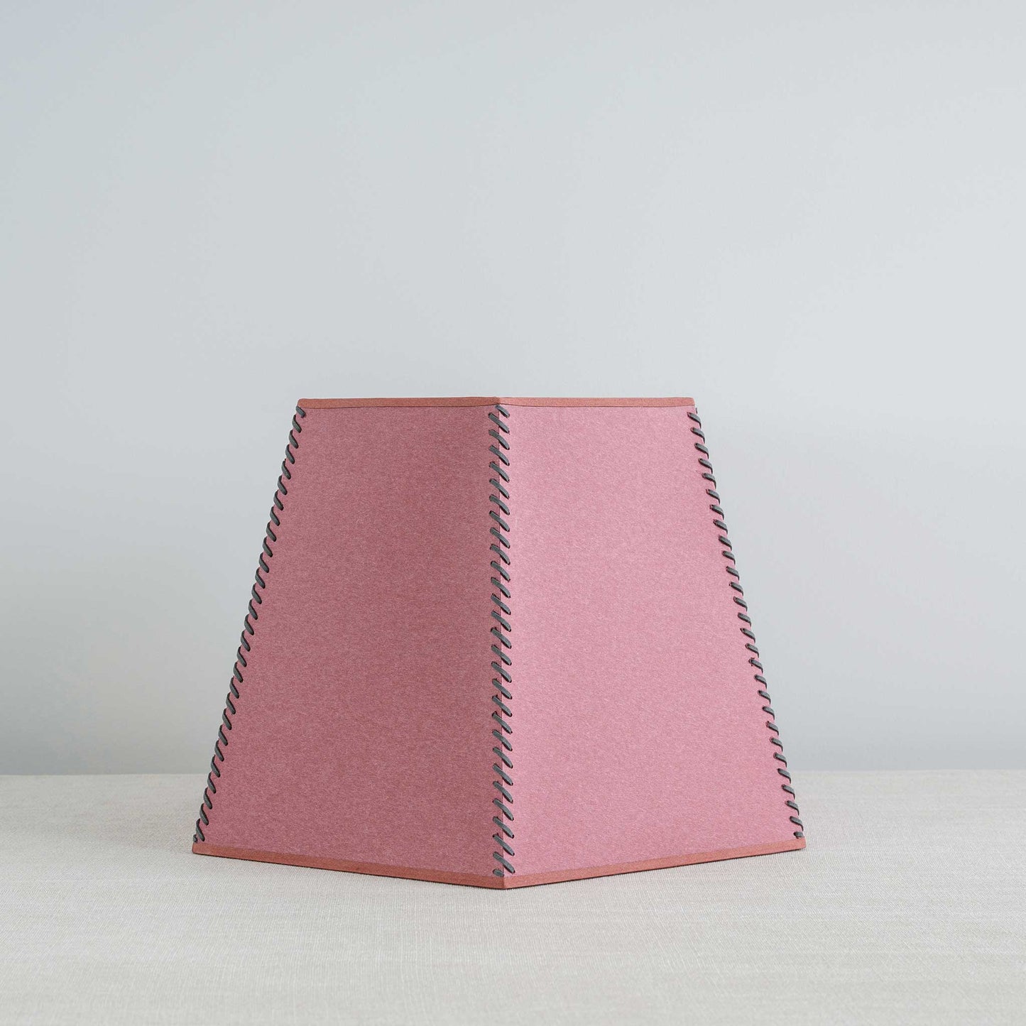 Townhouse Hexagonal Lamp Shade in Burgundy with Pink Trim & Stitching