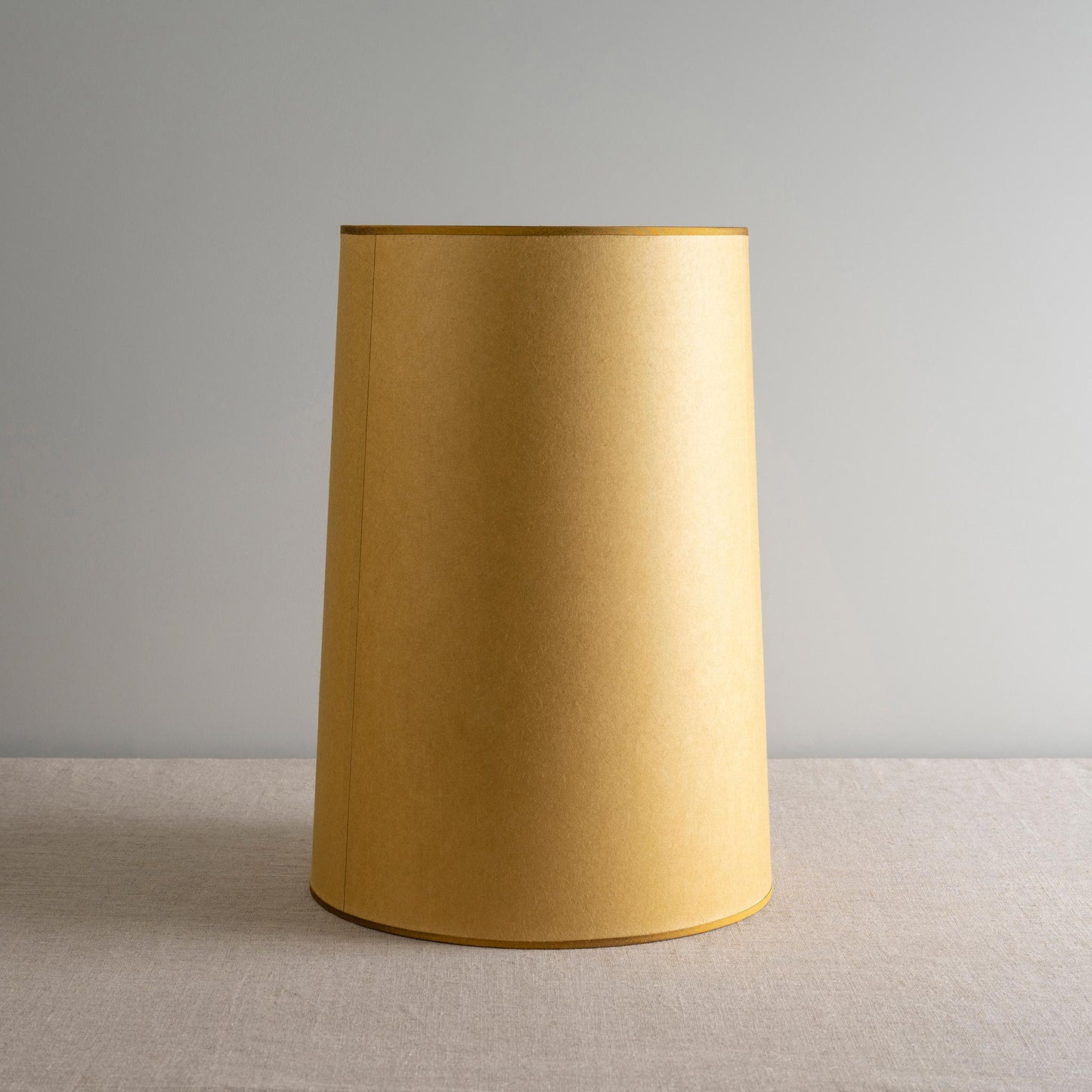 Whimsical Tall Straight Empire Lamp Shade in Mustard with Antiqued Gold Trim