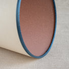  Rise Straight Empire Lamp Shade in Soft White with Peacock Blue Trim 