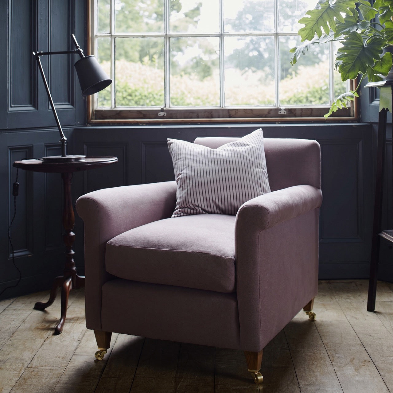 Idler Armchair in Laidback Linen Damson