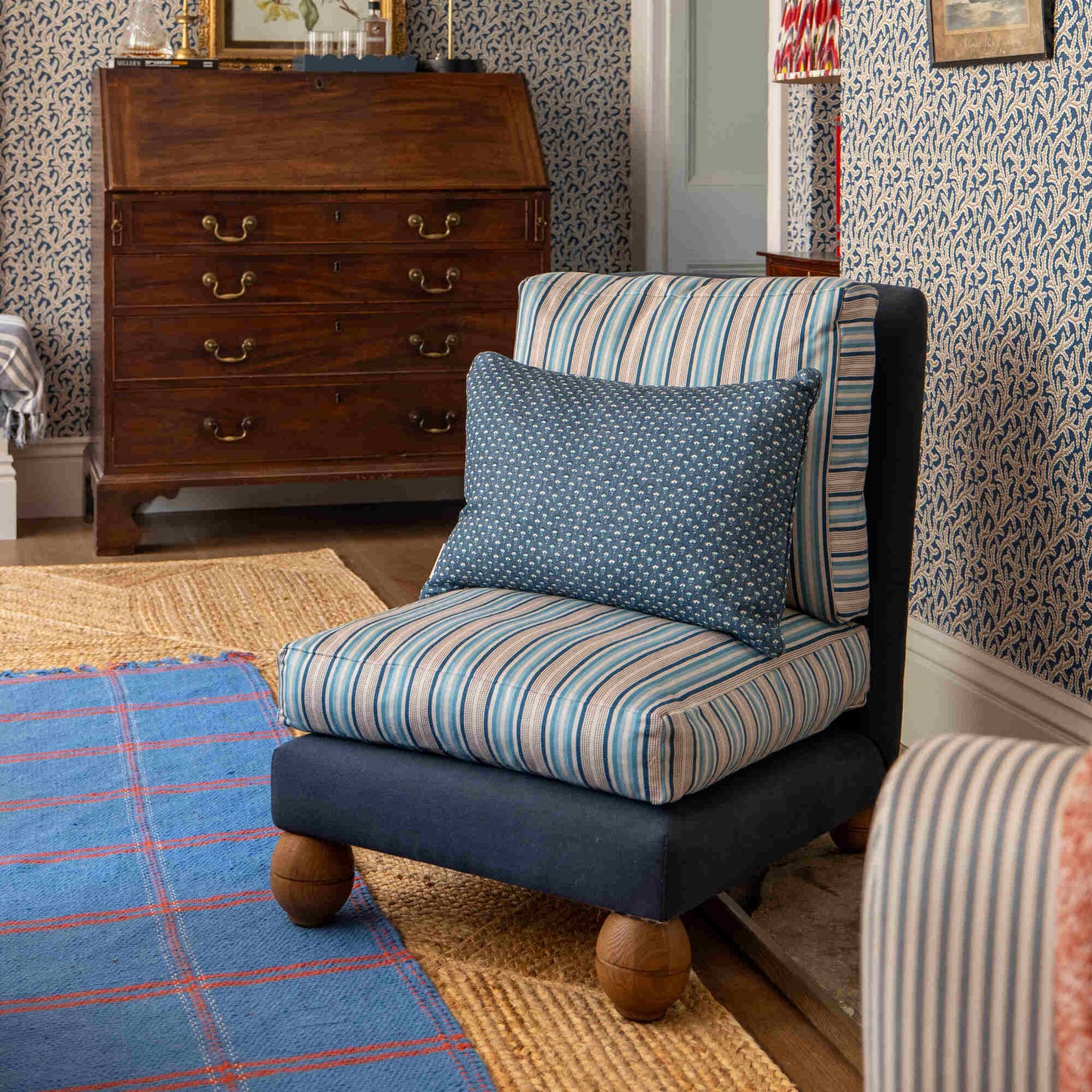 Nicola Harding interior designer styled Perch Armchair in a room with Nicola Harding furniture
