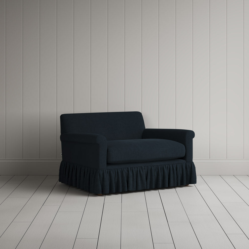  Curtain Call Love Seat in Laidback Linen Midnight 