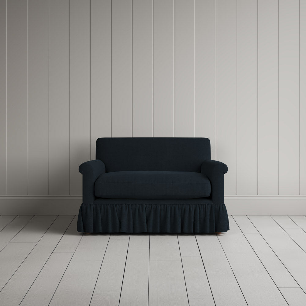  Curtain Call Love Seat in Laidback Linen Midnight 