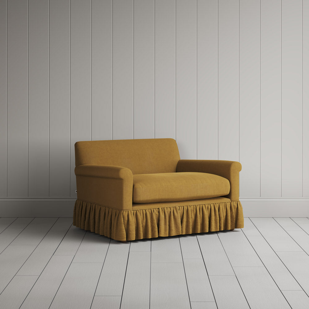 Curtain Call Love Seat in Laidback Linen Ochre