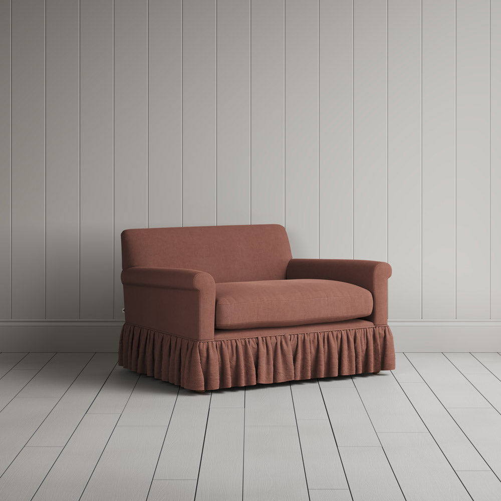 Curtain Call Love Seat in Laidback Linen Sweet Briar