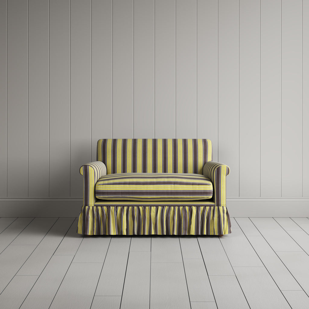  Curtain Call Love Seat in Regatta Cotton, Custard 