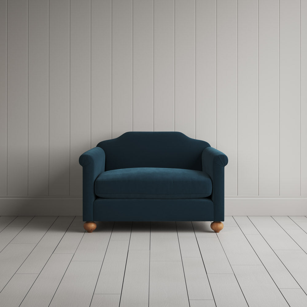 Dolittle Love Seat in Intelligent Velvet Aegean