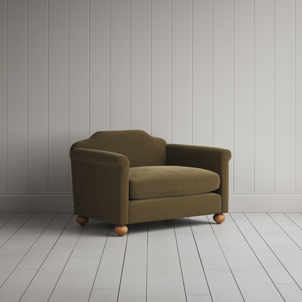  Dolittle Love Seat in Intelligent Velvet Sepia 