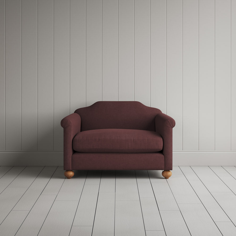 Dolittle Love Seat in Laidback Linen Damson