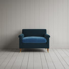 Idler Love Seat in Intelligent Velvet Aegean Frame and Classic Corduroy Harbour Blue Seat
