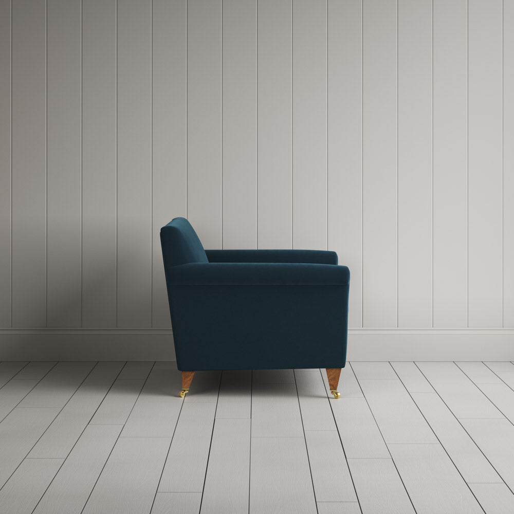 Idler Love Seat in Intelligent Velvet Aegean Frame and Classic Corduroy Harbour Blue Seat 
