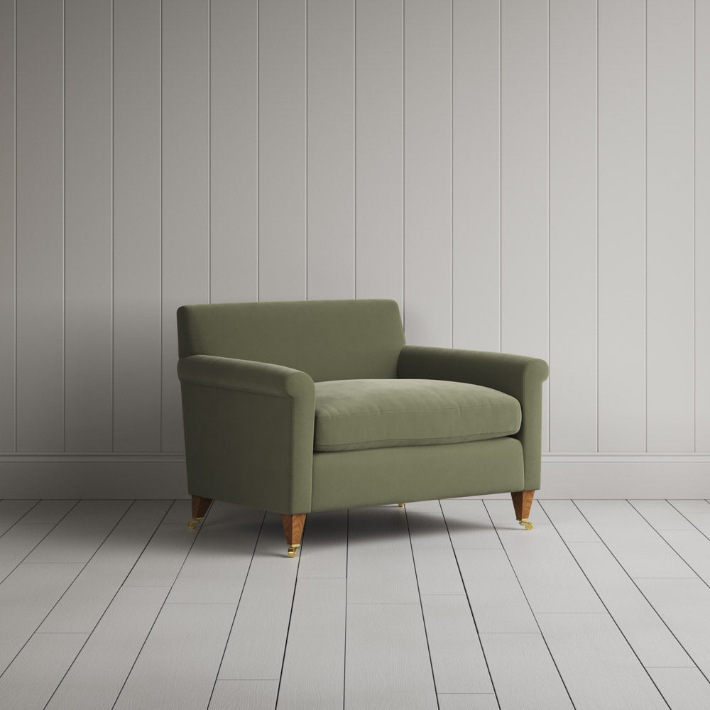  Idler Love Seat in Intelligent Velvet Green Tea 