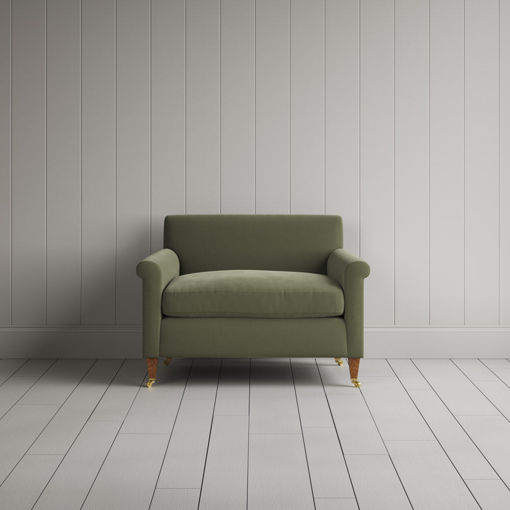Idler Love Seat in Intelligent Velvet Green Tea